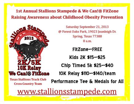 Stallions Stampede 2K/5K Fun Run Walk, 10K Relay and We Can!® FitZone