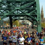 Marathon of the North 2012 - Runners crossing Wearmouth Bridge