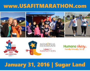 8th Annual Memorial Hermann USA FIT Marathon, Fort Bend Kia Half Marathon and Humana Vitality Family Friendly 5K