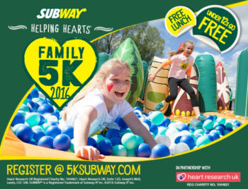 SUBWAY Helping Hearts™ Family 5K fun run, 25 September 2016