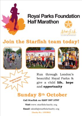 Run for Starfish in the Royal Parks Half Marathon