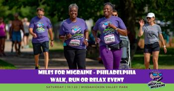 Miles for Migraine 2-mile Walk, 5K Run and Relax Philly Event