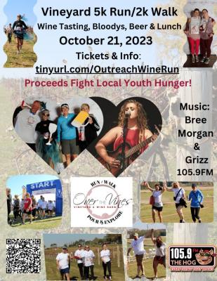 Wine Tasting and Run/Walk with Bree Morgan & Grizz from 105.9 The Hog
